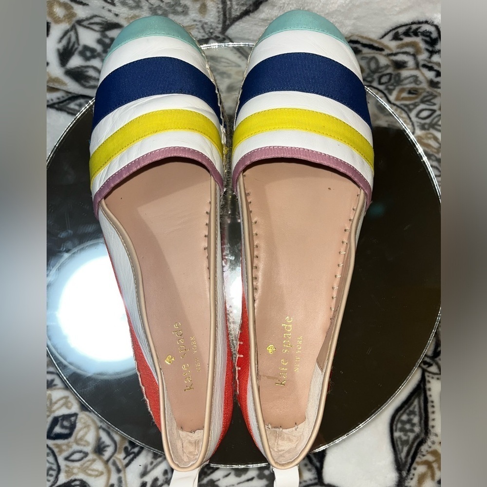 Kate Spade New York ‘Leena’ Rainbow Leather Espadrilles Sz 10. - Picture 2 of 16